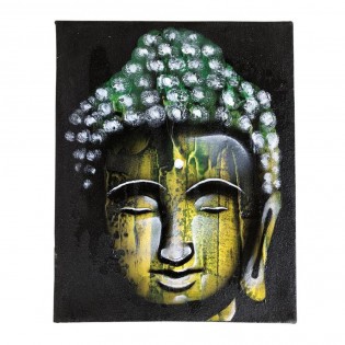Quadro con Buddha colore verde ed oro
