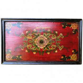 Pannello decorativo cinese dipinto base rosso