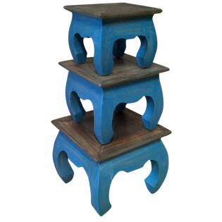 Tavolino blu decapato stile shabby chic (piccolo)
