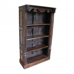 Libreria indiana antico legno intagliata