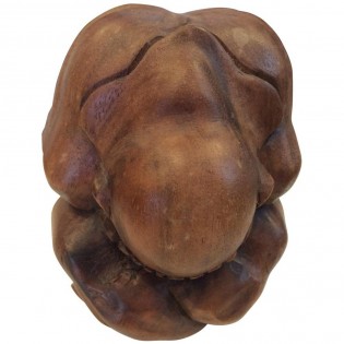 Statua Yogi in legno scolpita a mano