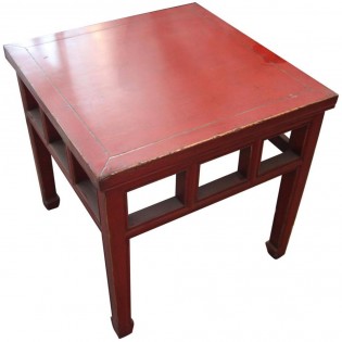 Tavolino basso cinese lacca rossa
