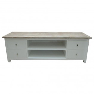 Mobile basso shabby chic con top in teak