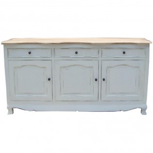 Buffet provenzale shabby chic bianco top in teak