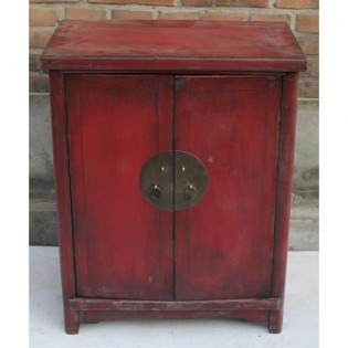 Antico mobiletto cinese laccato rosso