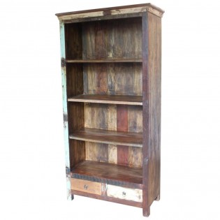 biblioteca de madera reciclada
