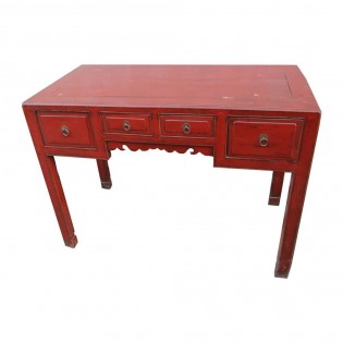 Chino mesa lacada en rojo