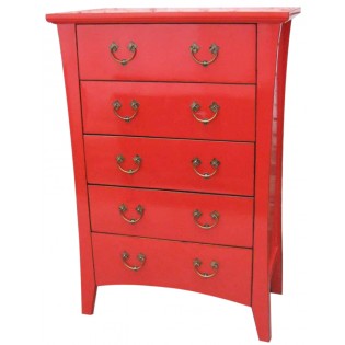 mueble de 6 cajones color rojo