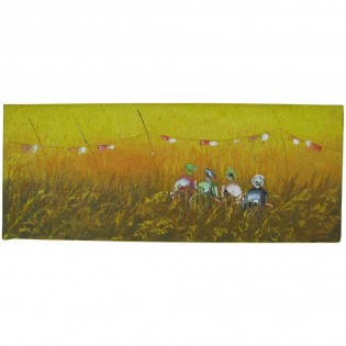 Pintura sobre oleo de la lona de la cosecha de arroz