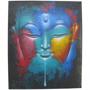 pintura al oleo sobre lienzo Buda