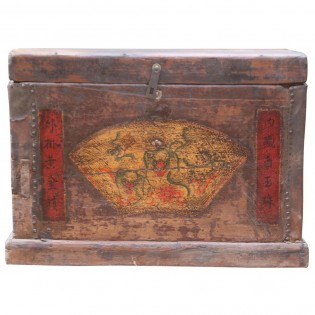 caja china antigua con las pinturas