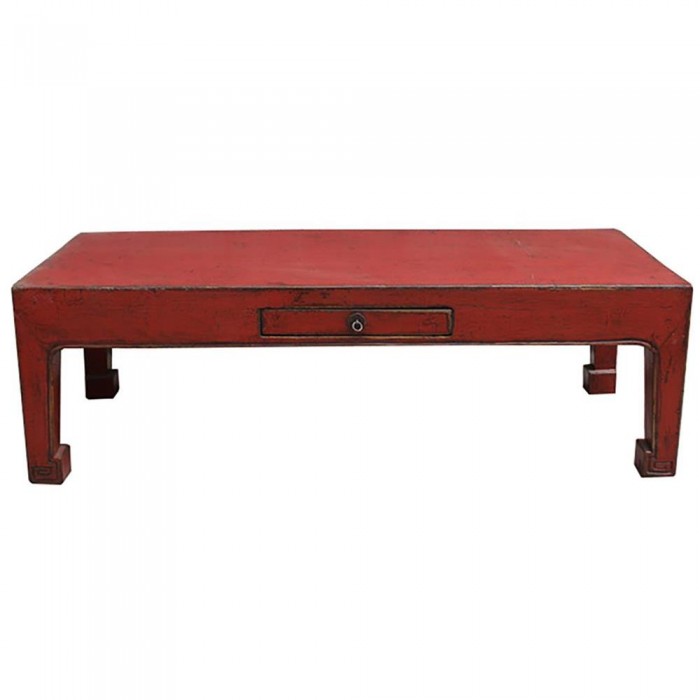 Mesita auxiliar plegable madera roja 48 x 65,5 x 35 cm